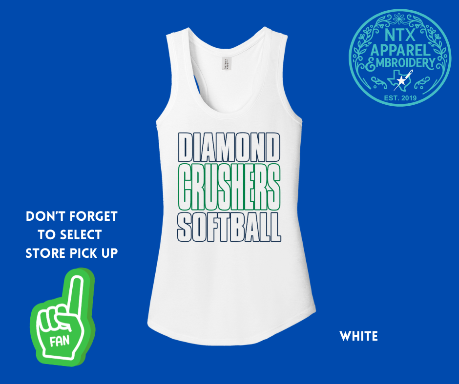 Diamond Crushers Green & Navy: Adult Racerback Tank