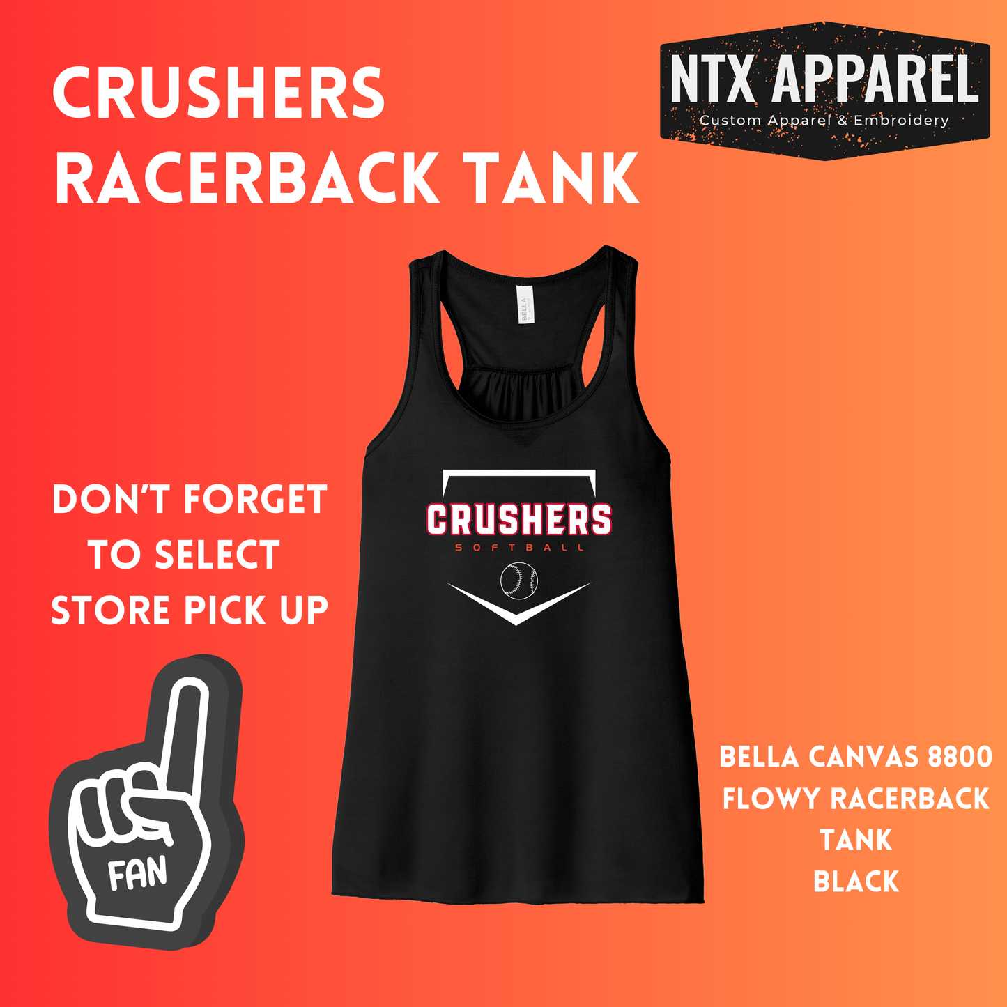 Crushers Diamond: Adult Flowy Racerback Tank Top