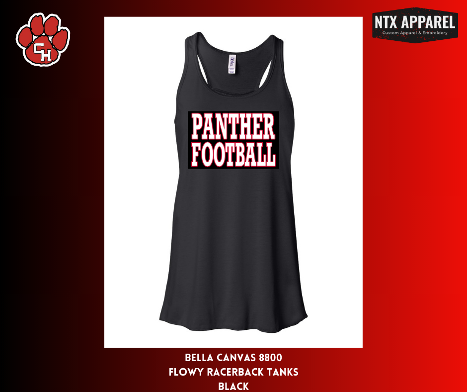 Panther Football Block- Flowy Racerback Tank Top