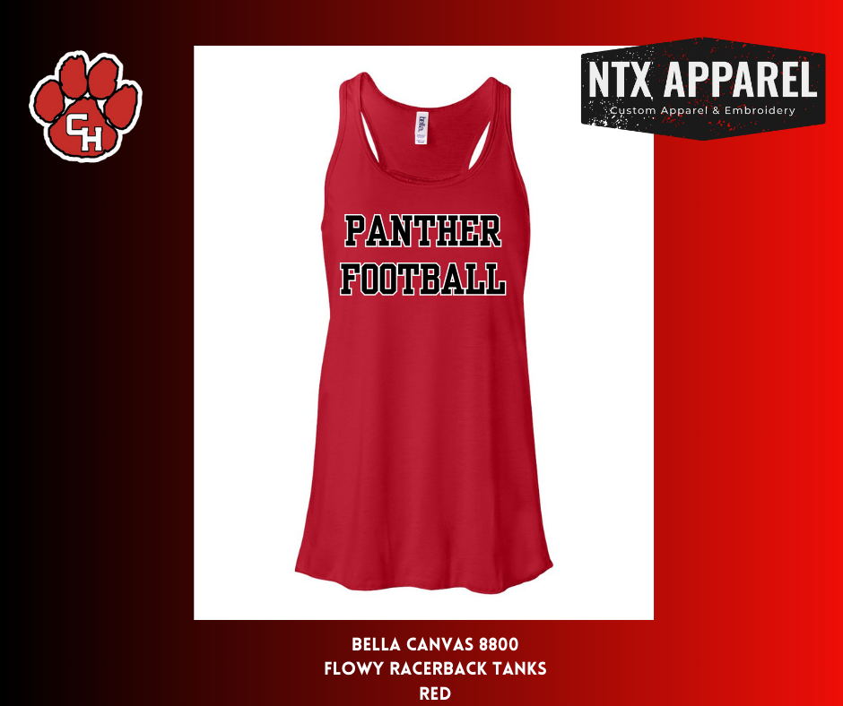 Panther Football Block- Flowy Racerback Tank Top