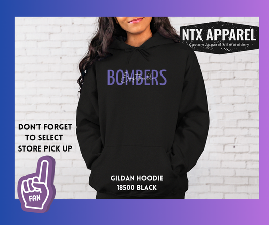 Purple & White Bombers Adult Hoodie