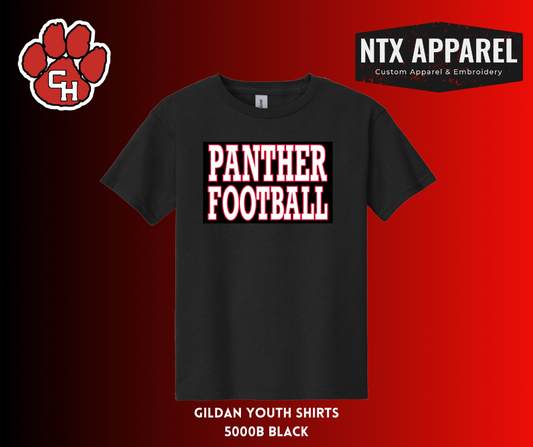 Panther Football Block- Youth T-Shirt