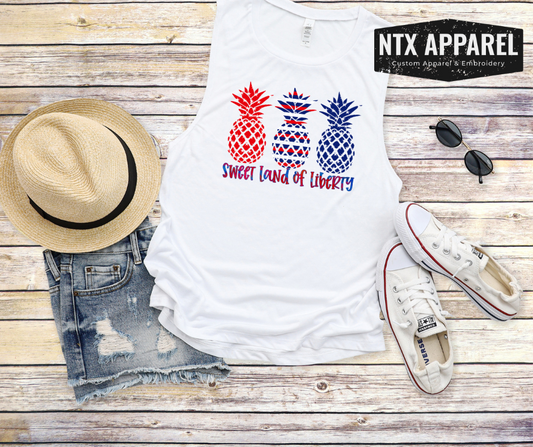 Sweet Liberty Pineapple- Muscle Tank