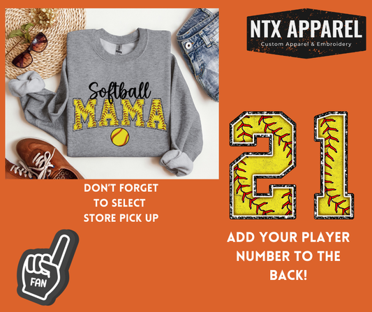 Crushers Softball Mama:  Adult Crewneck Sweatshirt