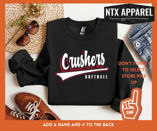 Crushers Red & Black:  Adult Crewneck Sweatshirt