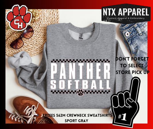 CHHS Softball Checkered Crewneck Sweatshirt