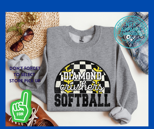 Diamond Crushers Fast Pitch:  Adult Crewneck Sweatshirt