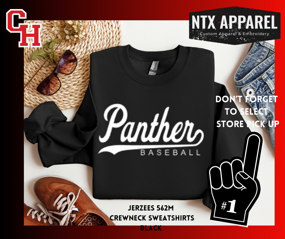CHHS Baseball Panther Script Crewneck Sweatshirt