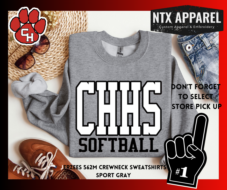 CHHS Softball Bold Crewneck Sweatshirt