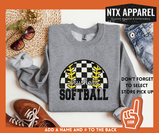 Crushers Fast Pitch:  Adult Crewneck Sweatshirt