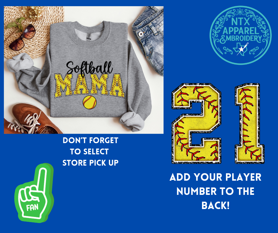 Diamond Crushers Softball Mama:  Adult Crewneck Sweatshirt