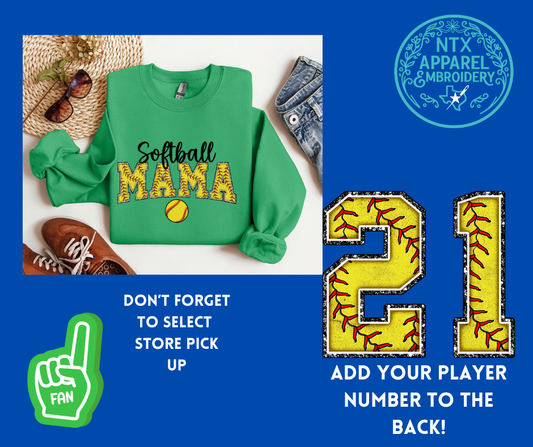 Diamond Crushers Softball Mama:  Adult Crewneck Sweatshirt