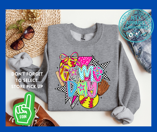 Diamond Crushers Preppy Game Day: Adult Crewneck Sweatshirt