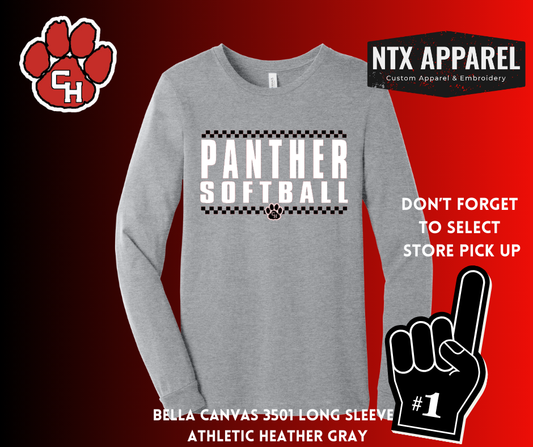CHHS Softball Checkered Long Sleeved T-Shirt