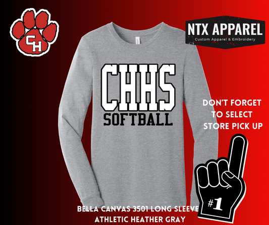 CHHS Softball Bold Long Sleeved T-Shirt