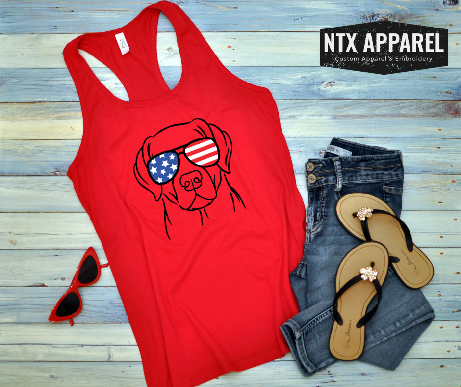 Patriotic Lab- Racerback Tank