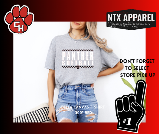 CHHS Softball Checkered T-Shirt