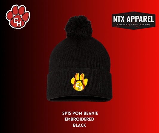 CHHS Softball Embroidered Pom Beanie