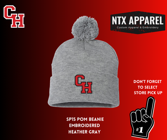CHHS Baseball Embroidered Pom Beanie