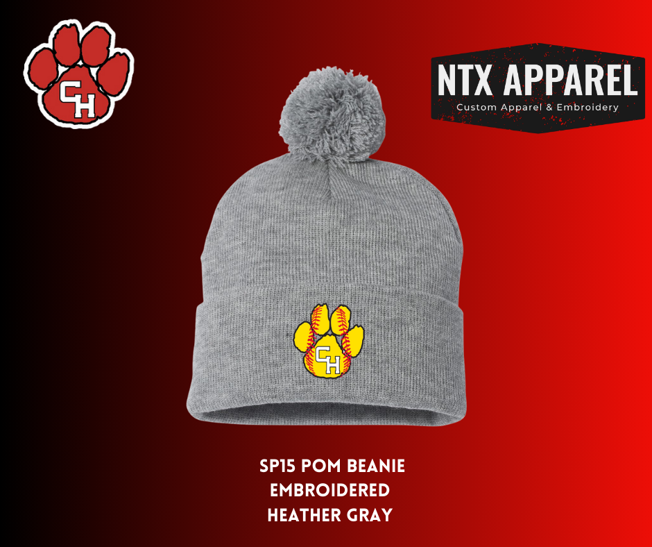 CHHS Softball Embroidered Pom Beanie