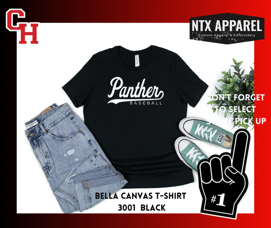 CHHS Baseball Panther Script T-Shirt