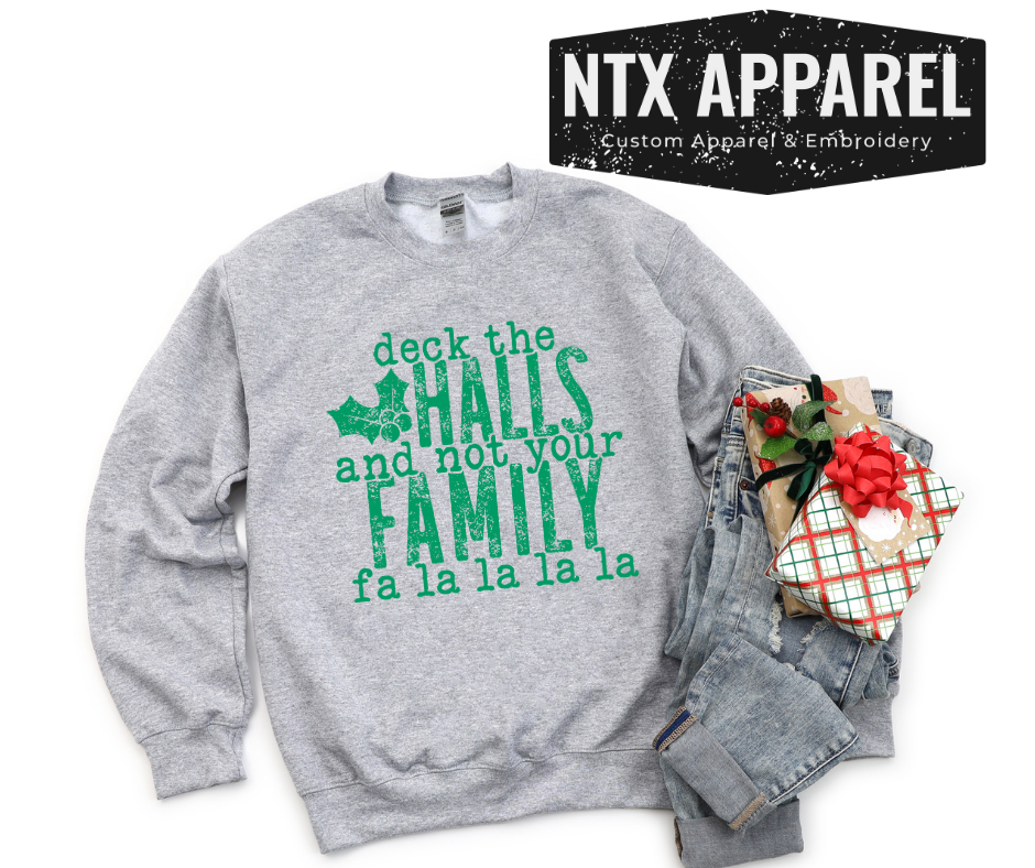 Deck the Halls (Green Ink) Crewneck Sweatshirt