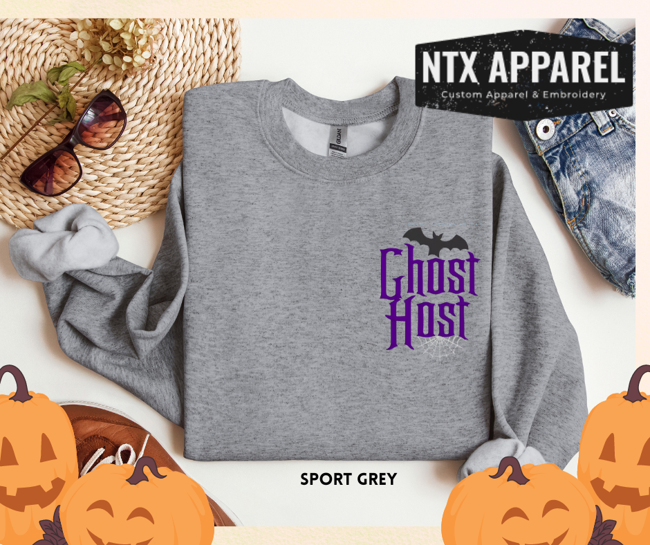 Ghost Host- Embroidered Crewneck